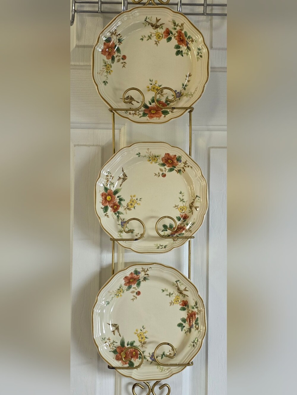 Mikasa Heritage Floral Scalloped Ceramic Dinner Plate Set Of 6